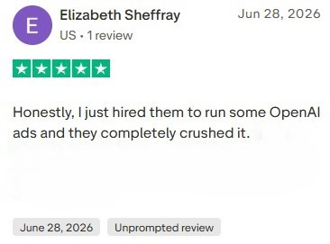 Five-star Trustpilot review from Elizabeth Sheffray.